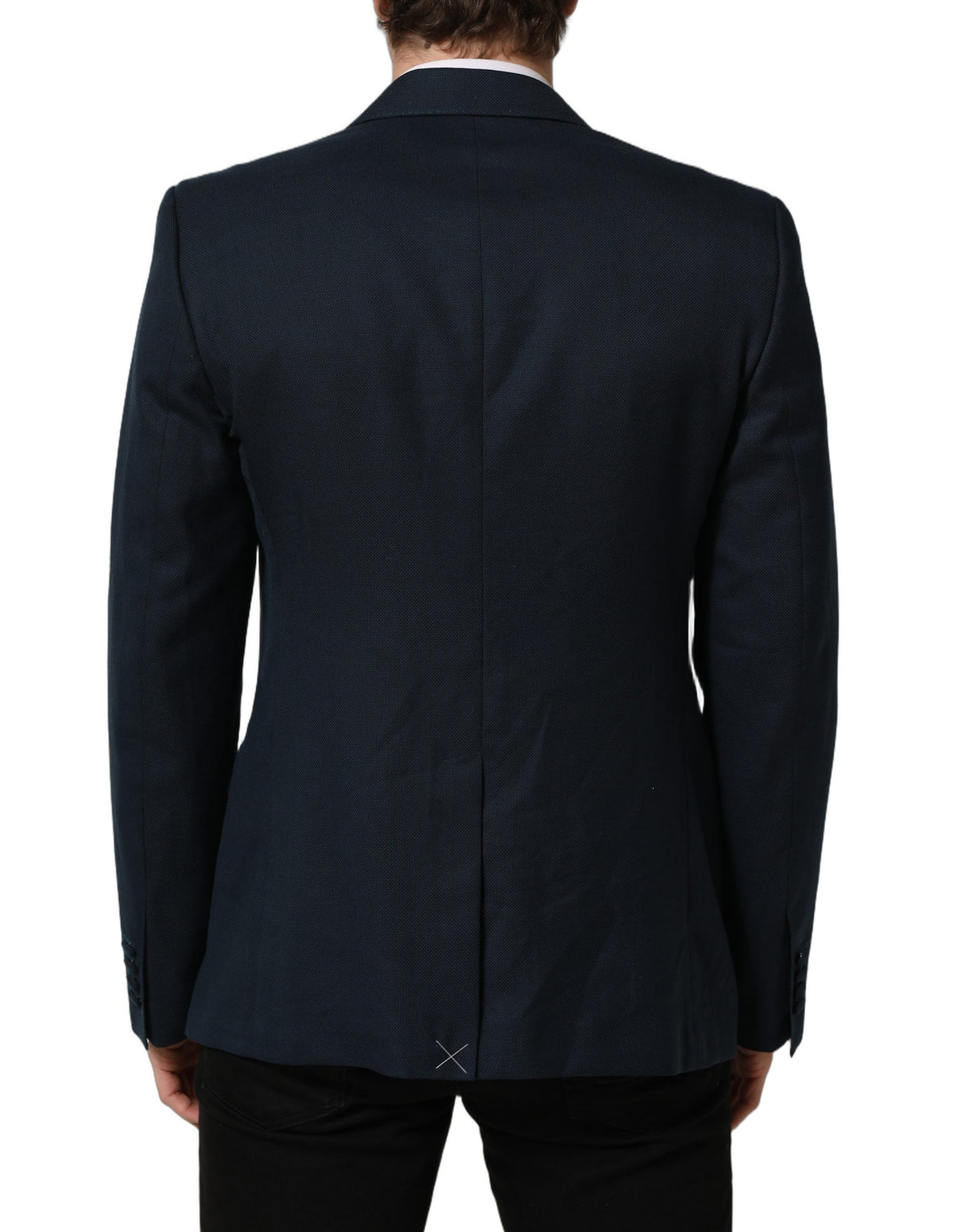 Dolce & Gabbana Blue Wool Logo Single Breasted Blazer