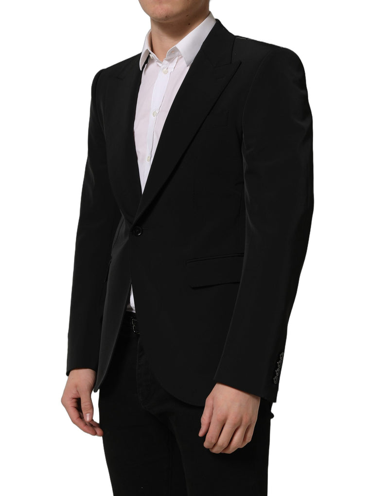 Dolce & Gabbana Black Single Breasted One Button Blazer