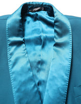 Dolce & Gabbana Teal Double Breasted Blazer Jacket for Men