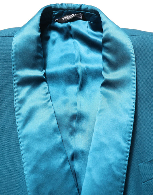 Dolce & Gabbana Teal Double Breasted Blazer Jacket for Men