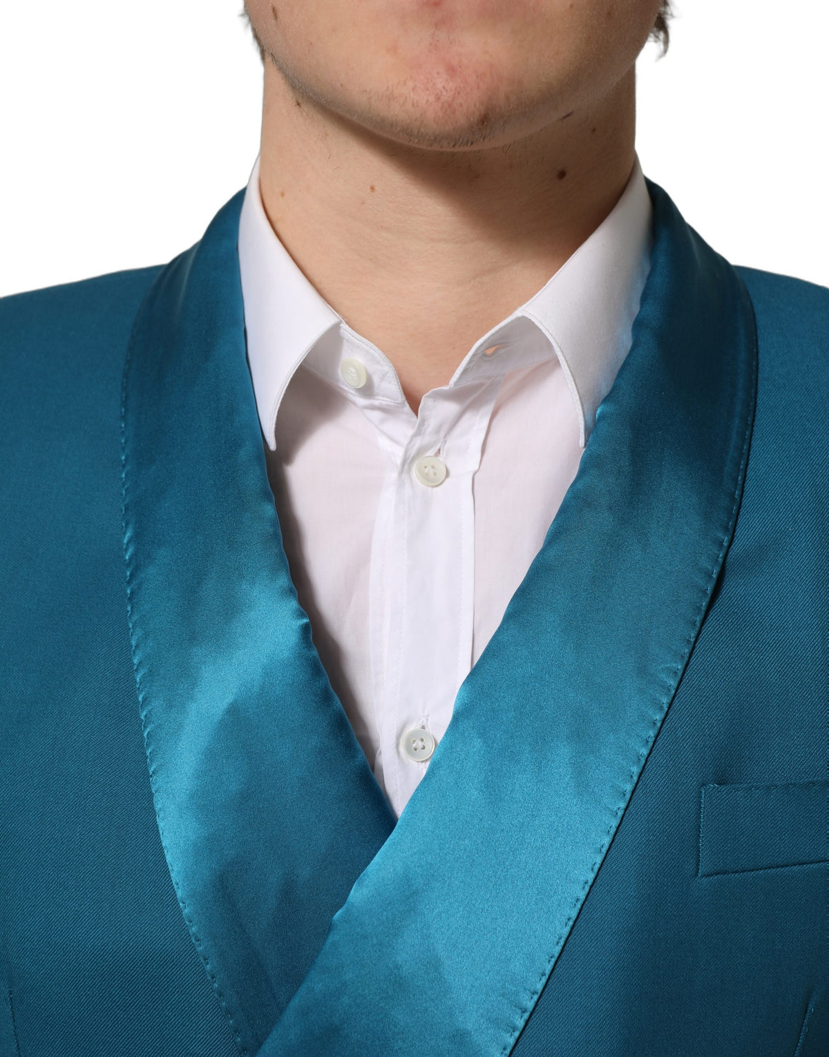 Dolce & Gabbana Teal Double Breasted Blazer Jacket for Men