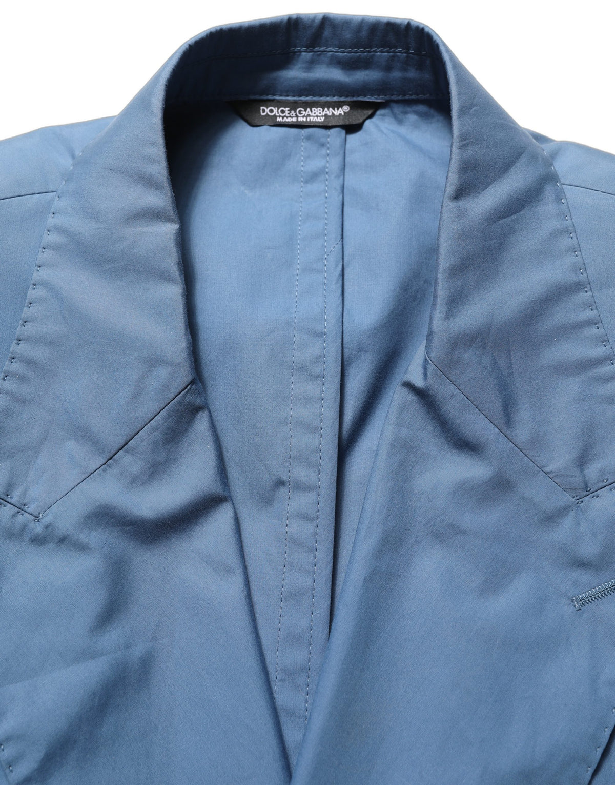 Dolce & Gabbana Blue Cotton Double Breasted Blazer for Men