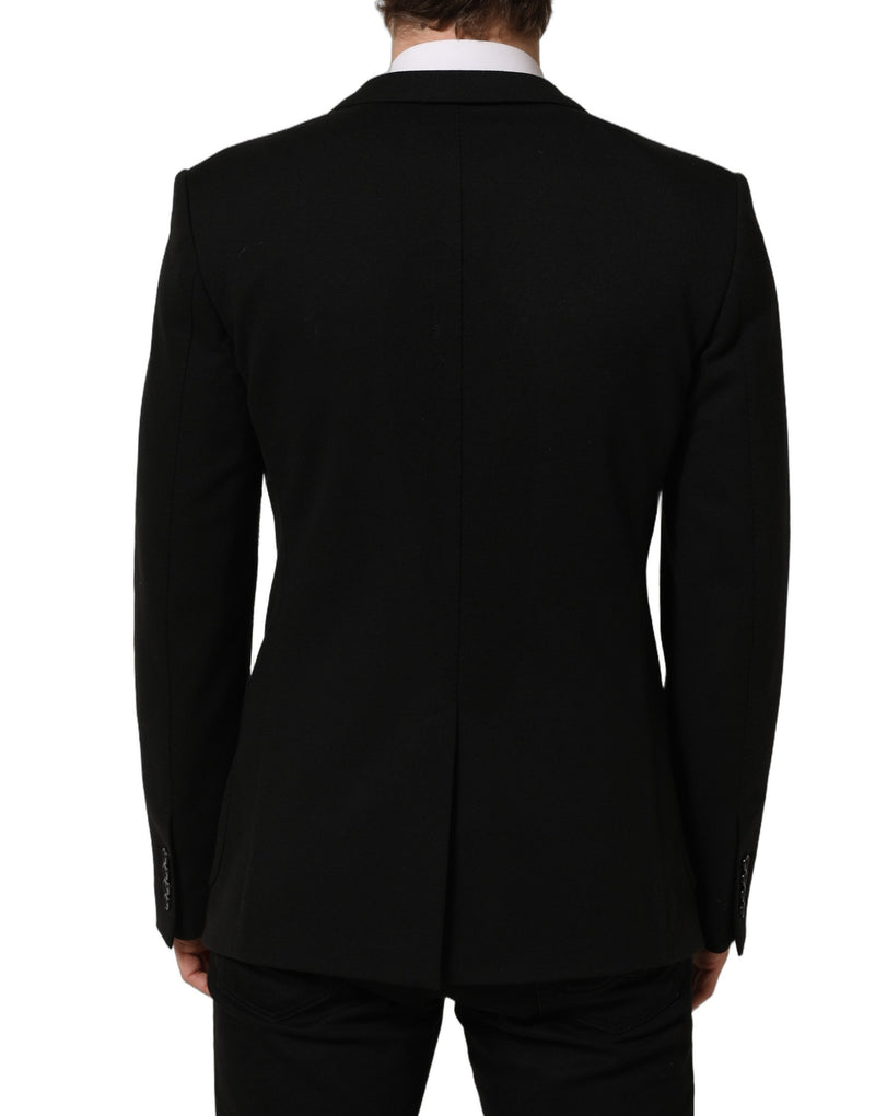 Dolce & Gabbana Black Logo Crest Single Breasted Blazer