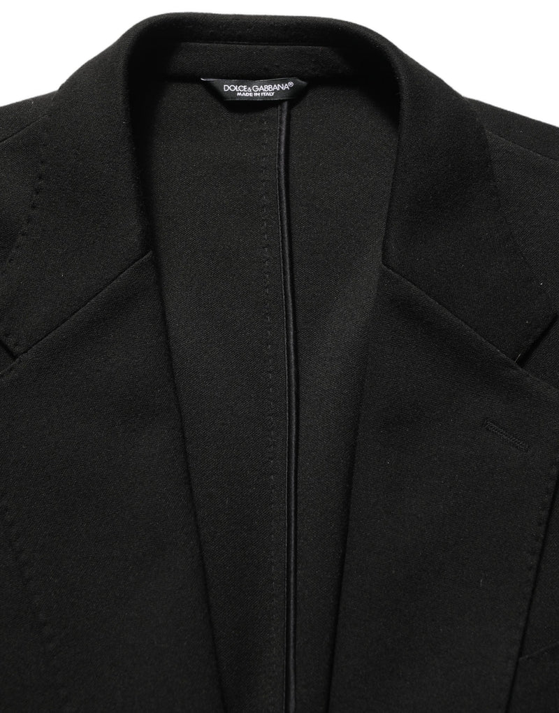 Dolce & Gabbana Black Logo Crest Single Breasted Blazer