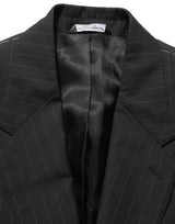 Dolce & Gabbana Black Stripes Wool Single Breasted Blazer