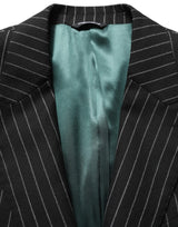 Dolce & Gabbana Black Stripes Wool Single Breasted Blazer
