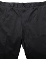 Dolce & Gabbana Black Cotton Tapered Leg Dress Trouser Pants