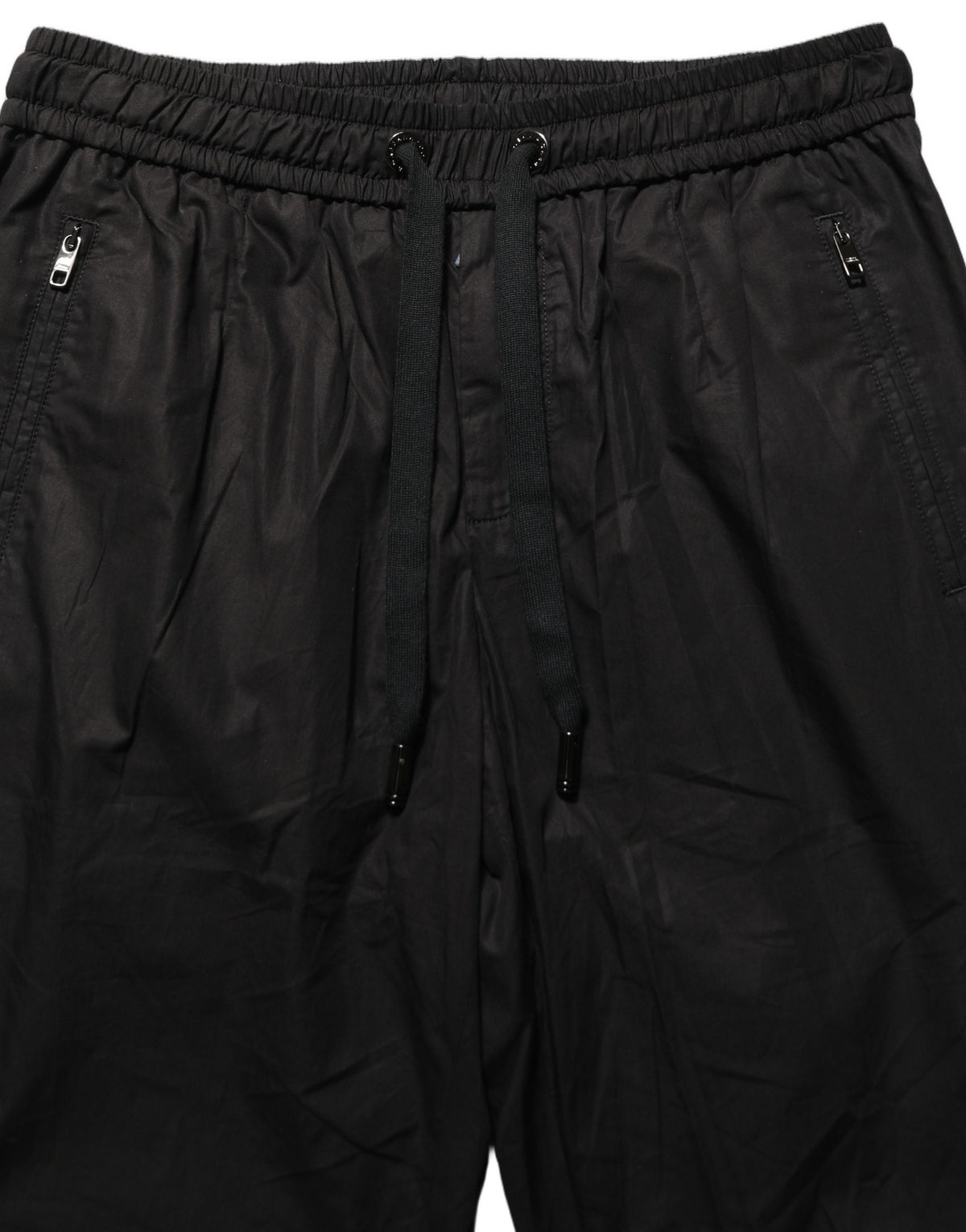 Dolce & Gabbana Black Cotton Mid Waist Jogger Sweatpants