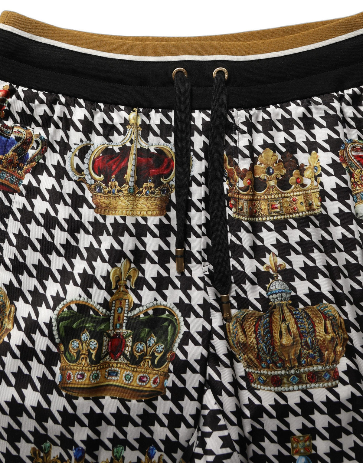 Dolce & Gabbana Multicolor Houndstooth Crown Men Sweatpants