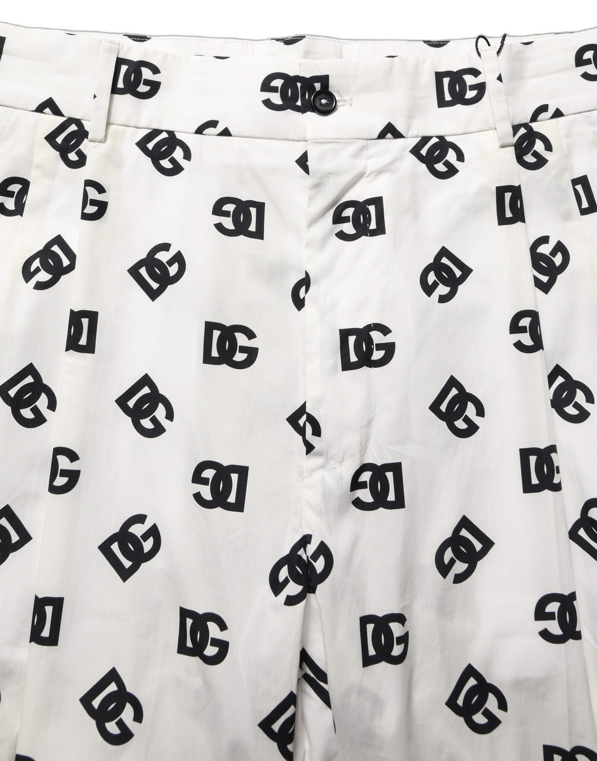 Dolce & Gabbana White Logo Skinny Leg Dress Trousers for Men