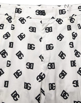 Dolce & Gabbana White Logo Skinny Leg Dress Trousers for Men
