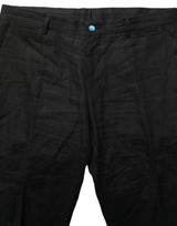 Dolce & Gabbana Black Linen Skinny Leg Dress Trouser Pants