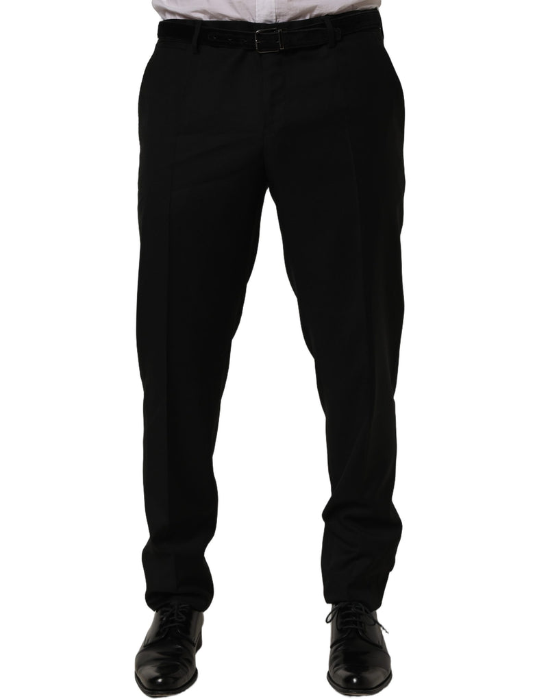 Dolce & Gabbana Black Wool Skinny Leg Dress Trouser Pants