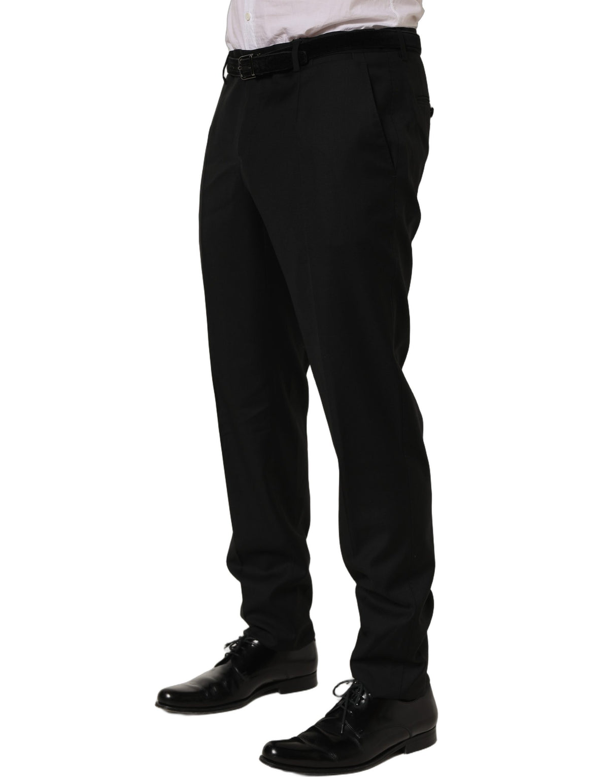 Dolce & Gabbana Black Wool Skinny Leg Dress Trouser Pants