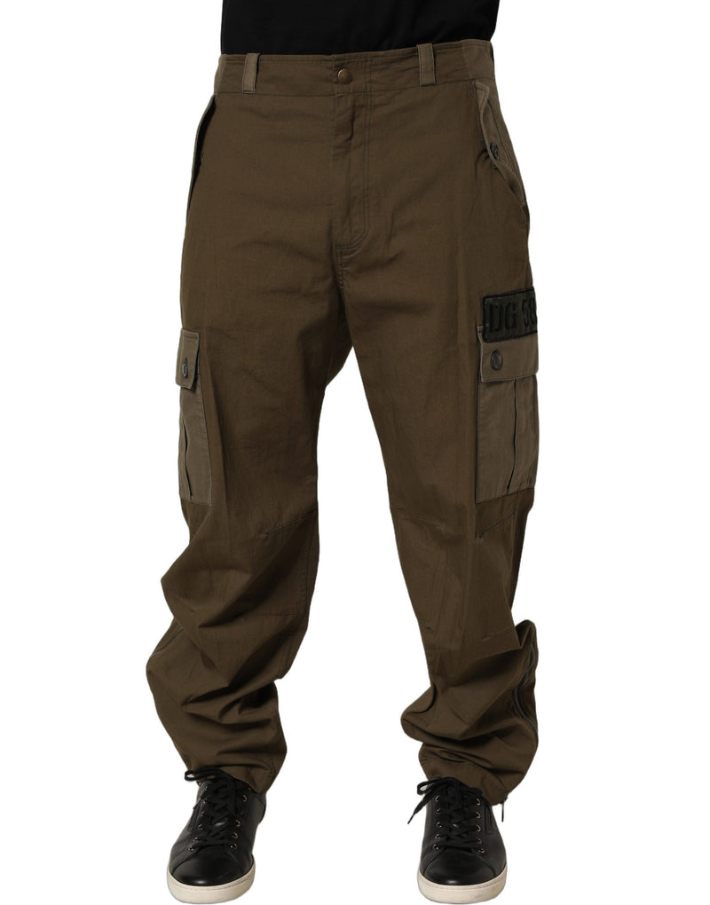 Dolce & Gabbana Brown Mid Waist Straight Cargo Trouser Pants