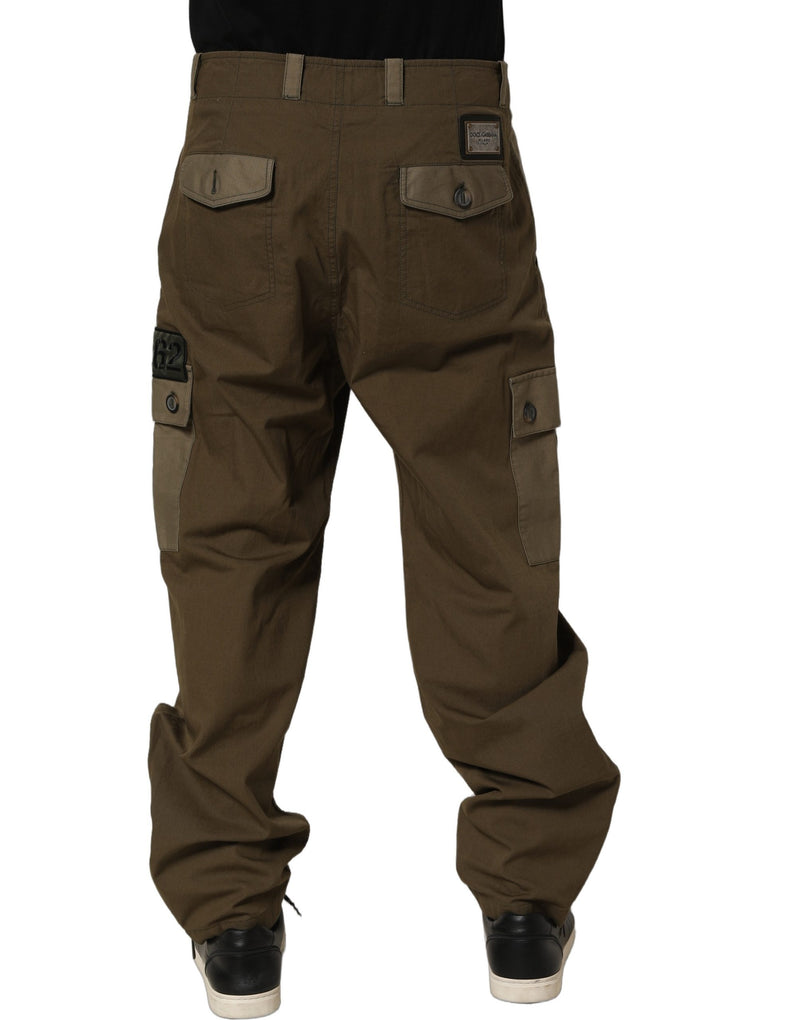 Dolce & Gabbana Brown Mid Waist Straight Cargo Trouser Pants