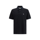 Brunello Cucinelli Black Cotton Polo Shirt for Men