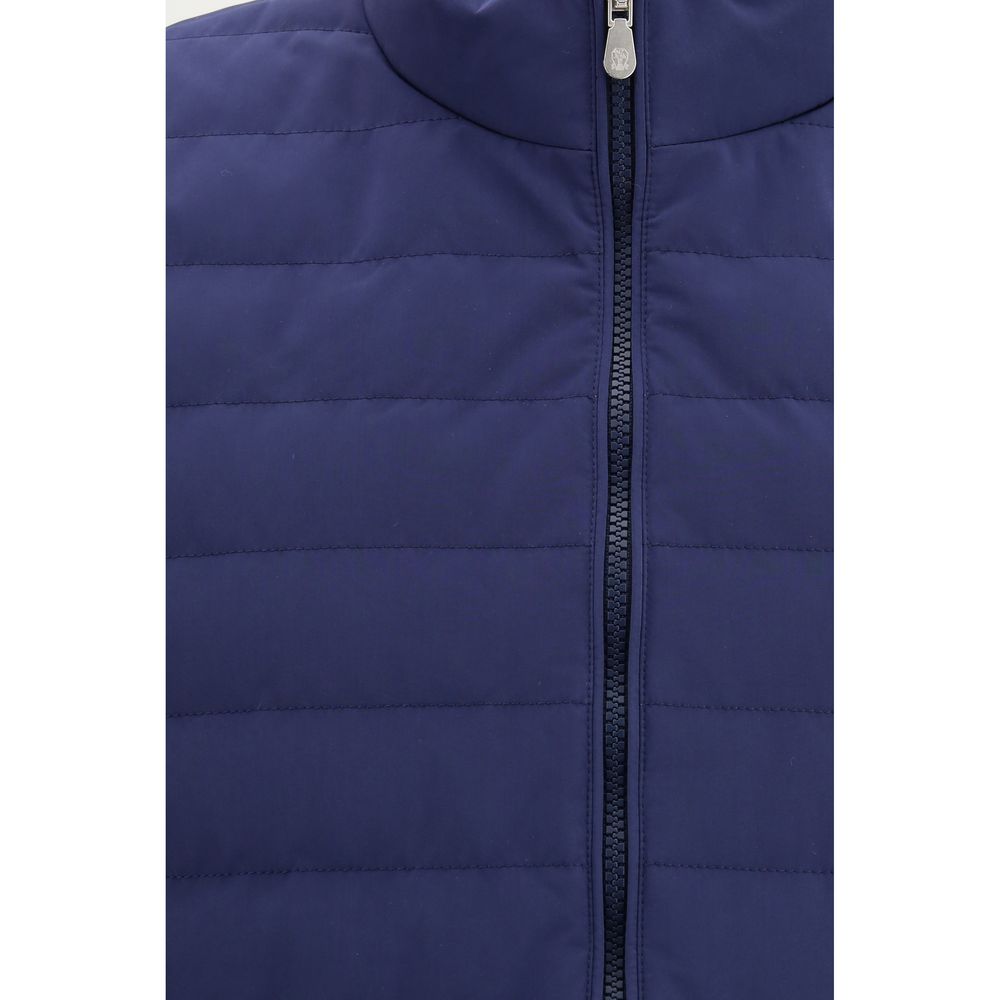 Brunello Cucinelli Blue Quilted Sleeveless Jacket for Men