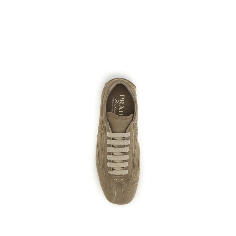 Prada Brown Calf Leather Bos Taurus Athletic Sneakers