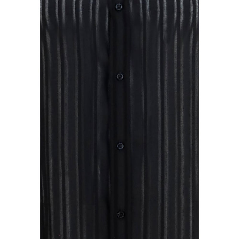 Gucci Black Silk Dress Shirt - Striped Design for Men