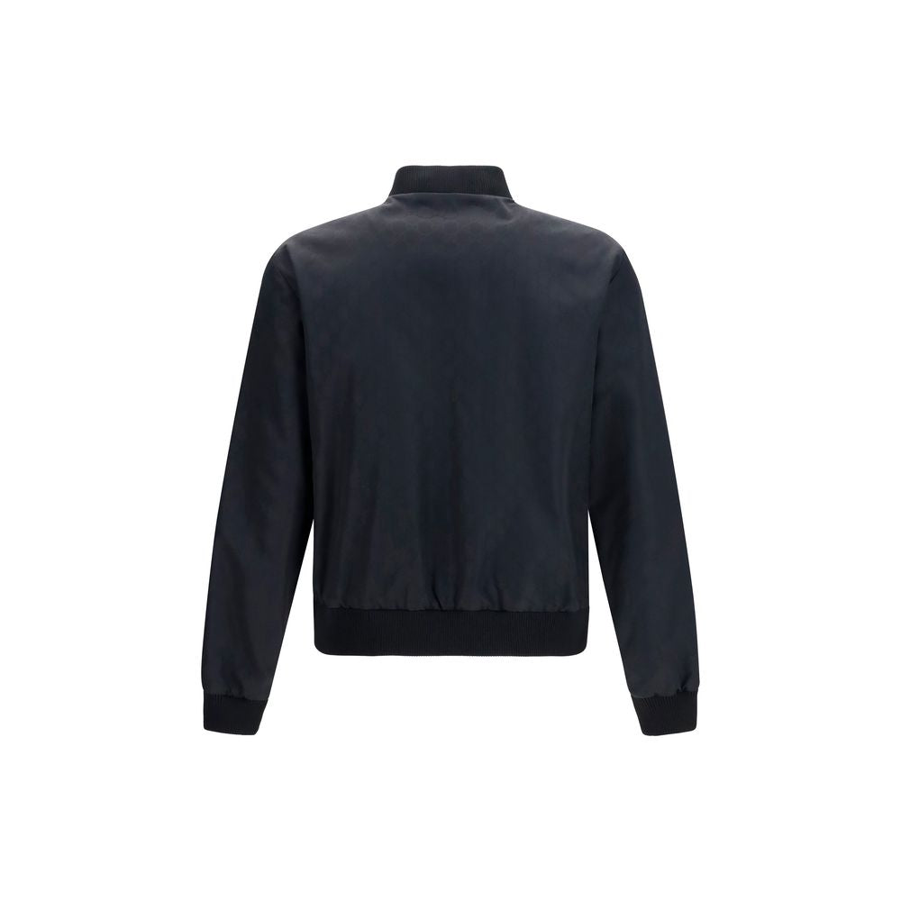 Gucci Black Polyamide Bomber Jacket - Reversible Design