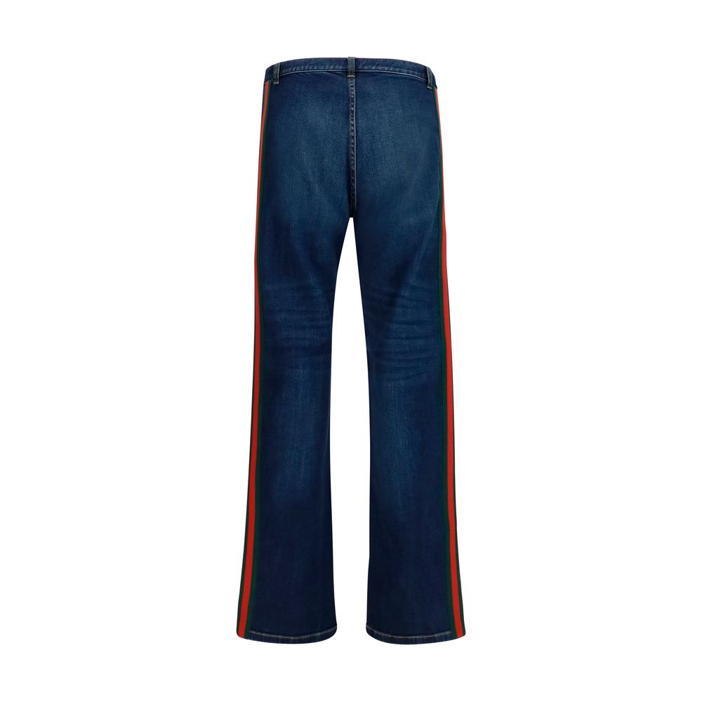 Gucci Blue Cotton Flared Jeans for Men