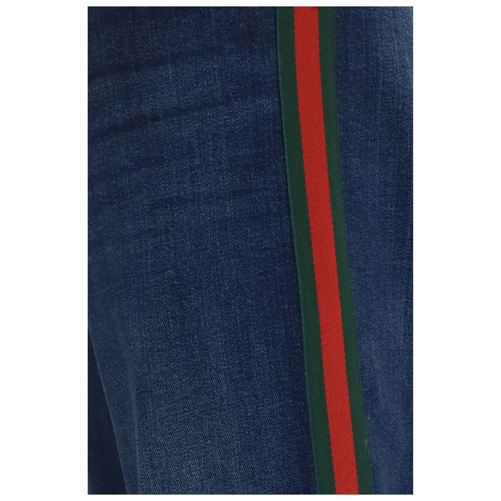 Gucci Blue Cotton Flared Jeans for Men