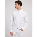 Guess Jeans Pure White Cotton Dress Shirt for Men
