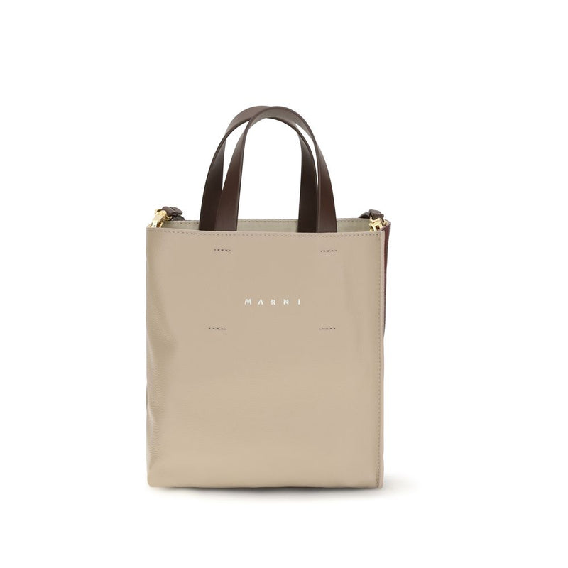 Marni Beige Calf Leather Bos Taurus Handbag - Museo Mini