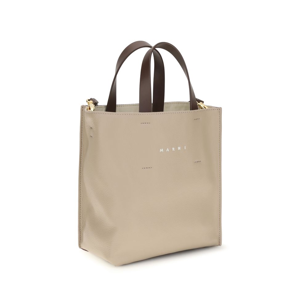 Marni Beige Calf Leather Bos Taurus Handbag - Museo Mini