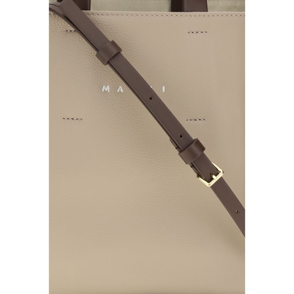 Marni Beige Calf Leather Bos Taurus Handbag - Museo Mini