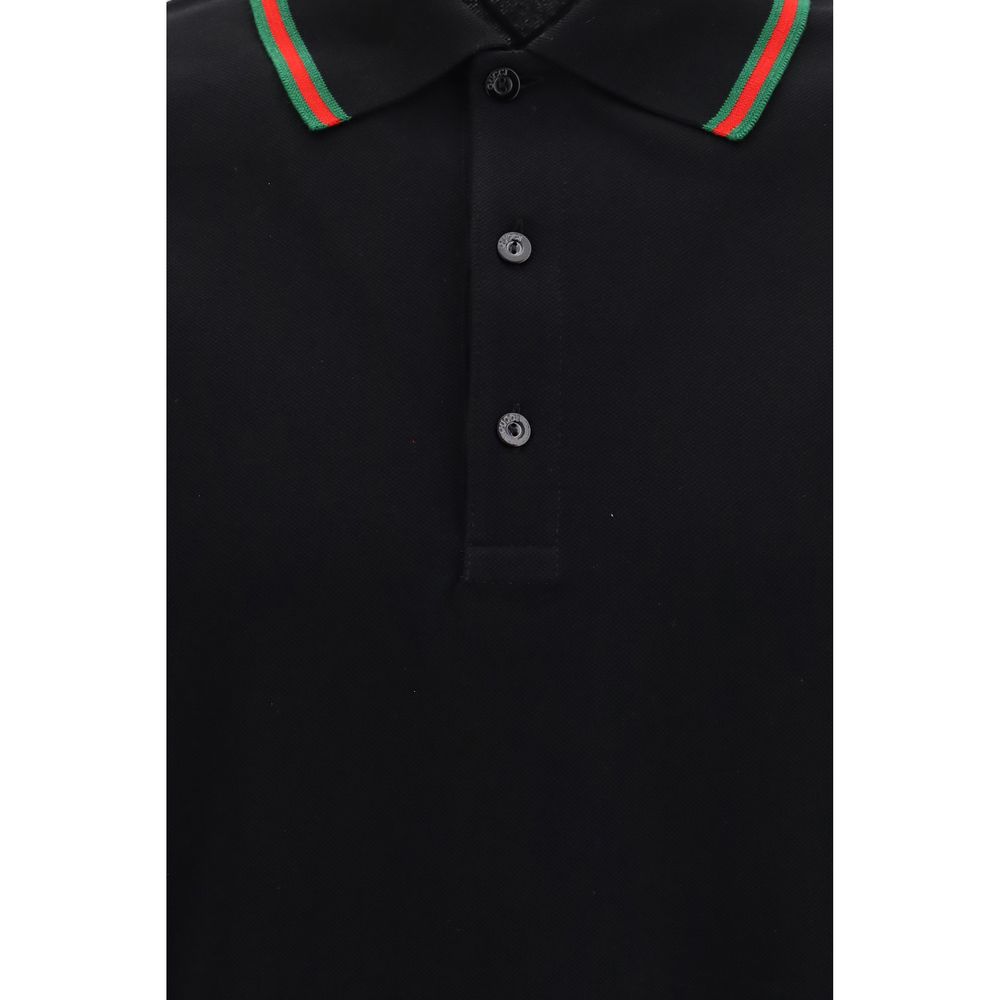 Gucci Black Cotton Polo Shirt - Refined Casual Wear