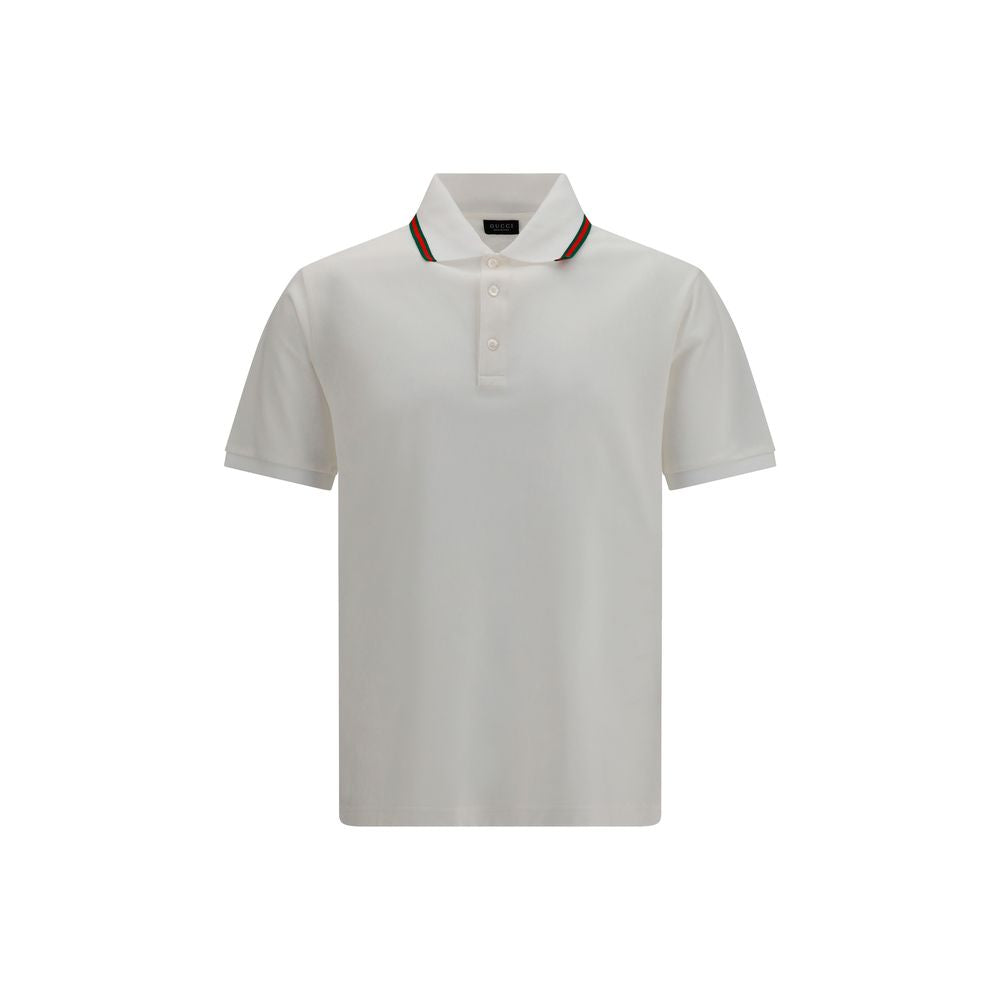 Gucci White Cotton Polo Shirt - Casual Elegance for Men