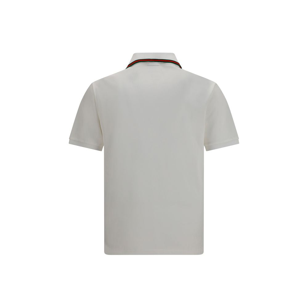 Gucci White Cotton Polo Shirt - Casual Elegance for Men