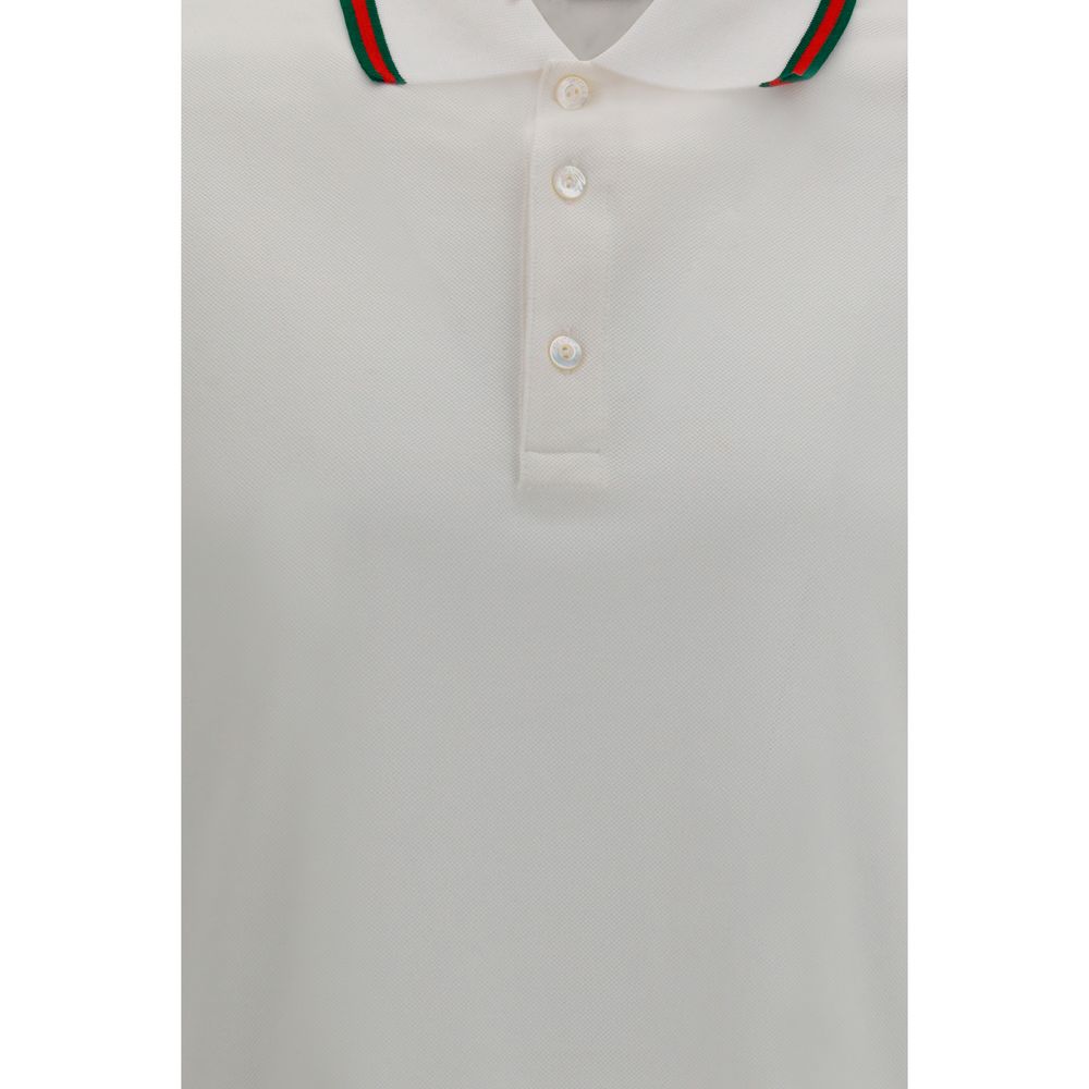 Gucci White Cotton Polo Shirt - Casual Elegance for Men