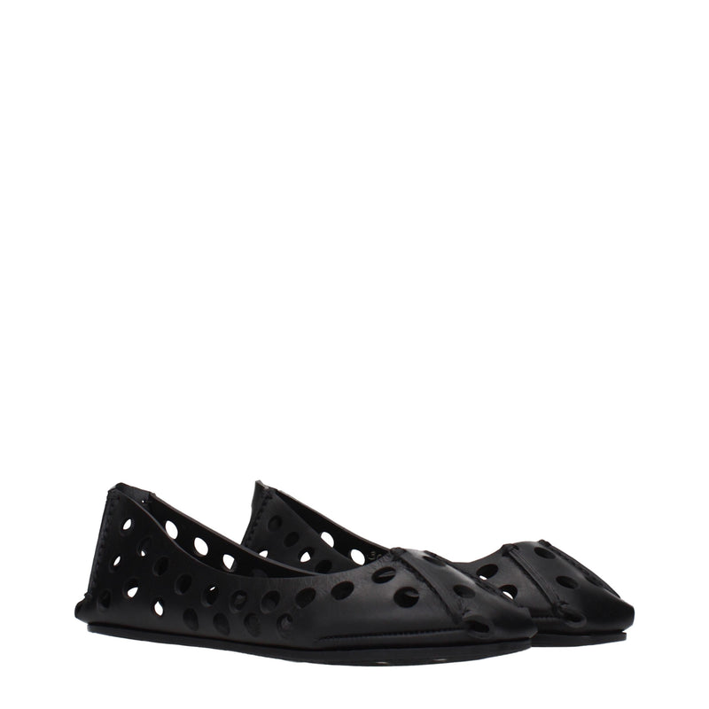 Alaïa Black Leather Ballet Flats for Women