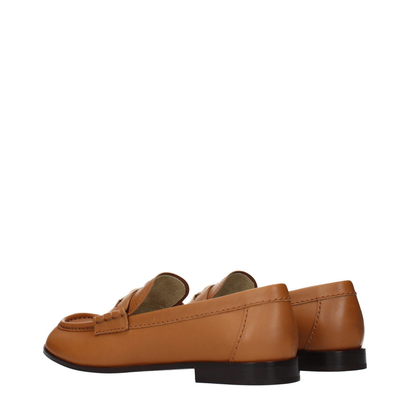 Miu Miu Brown Leather Slip-On Loafers for Women