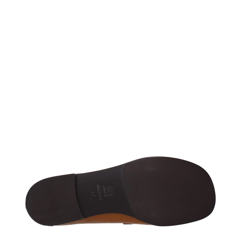 Miu Miu Brown Leather Slip-On Loafers for Women