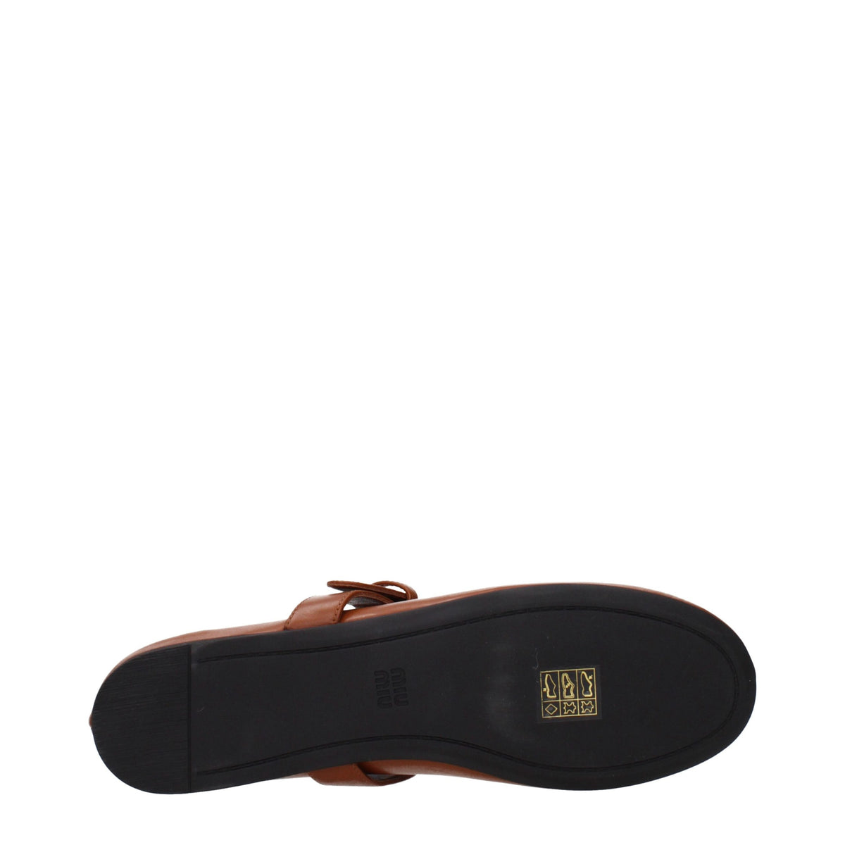 Miu Miu Brown Leather Ballet Flats for Women