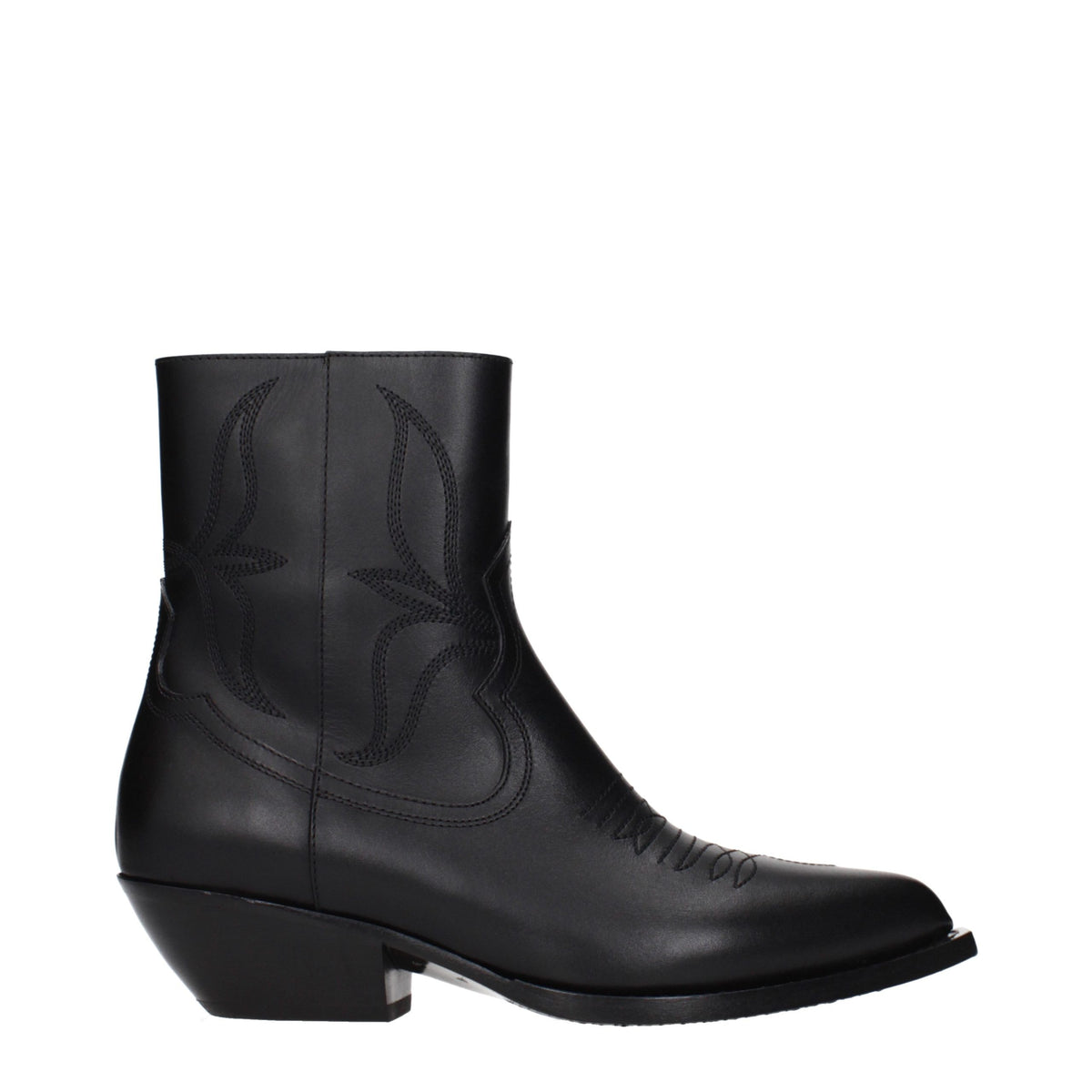 Celine Black Leather Ankle Boots for Women