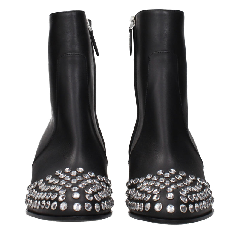 Alaïa Black Leather Ankle Boots for Women