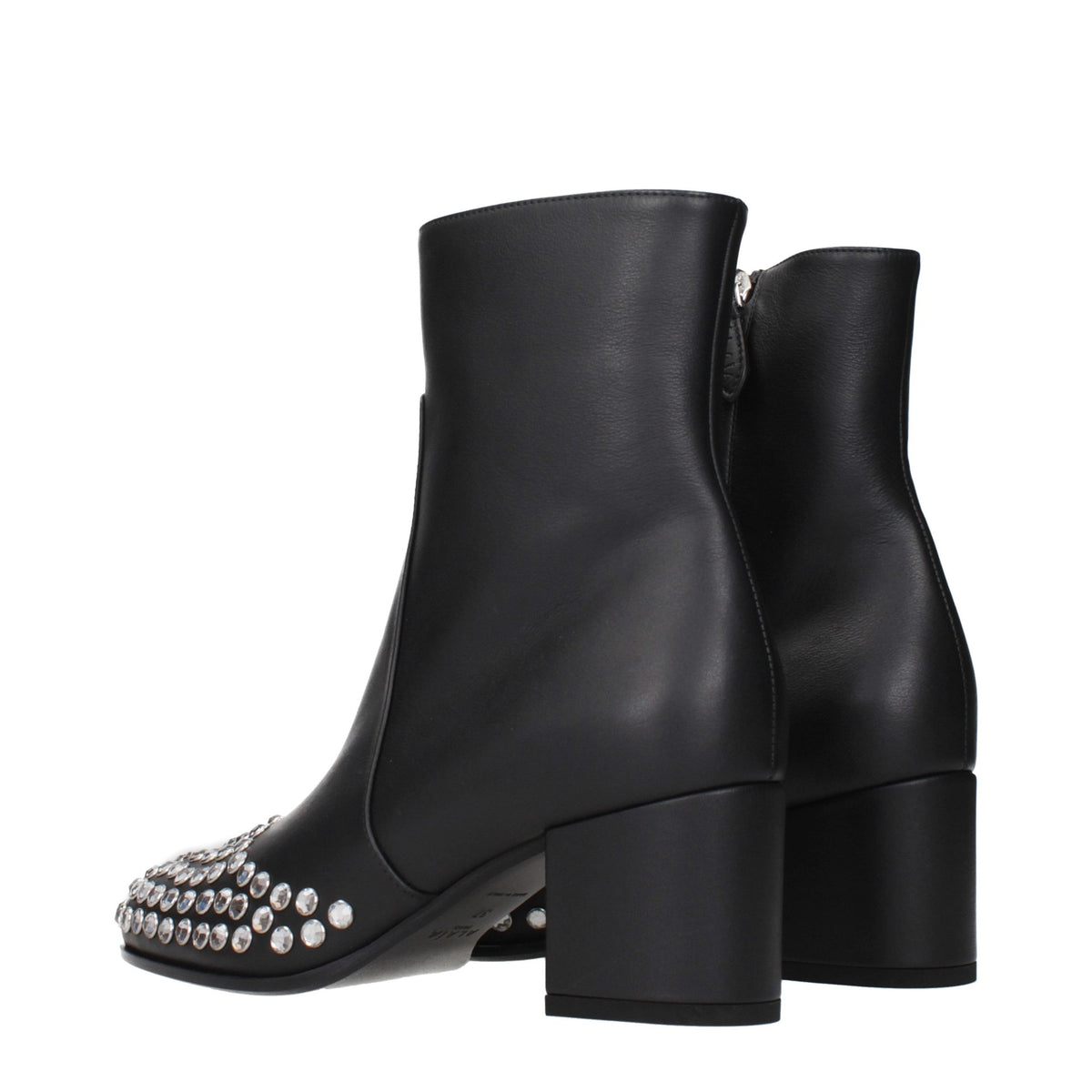 Alaïa Black Leather Ankle Boots for Women