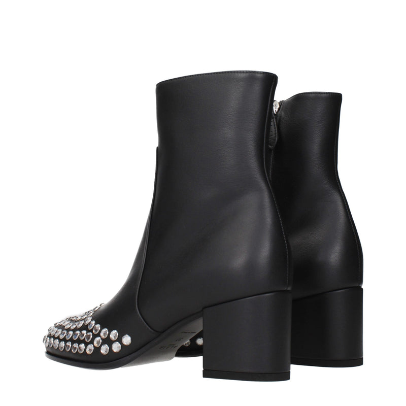 Alaïa Black Leather Ankle Boots for Women