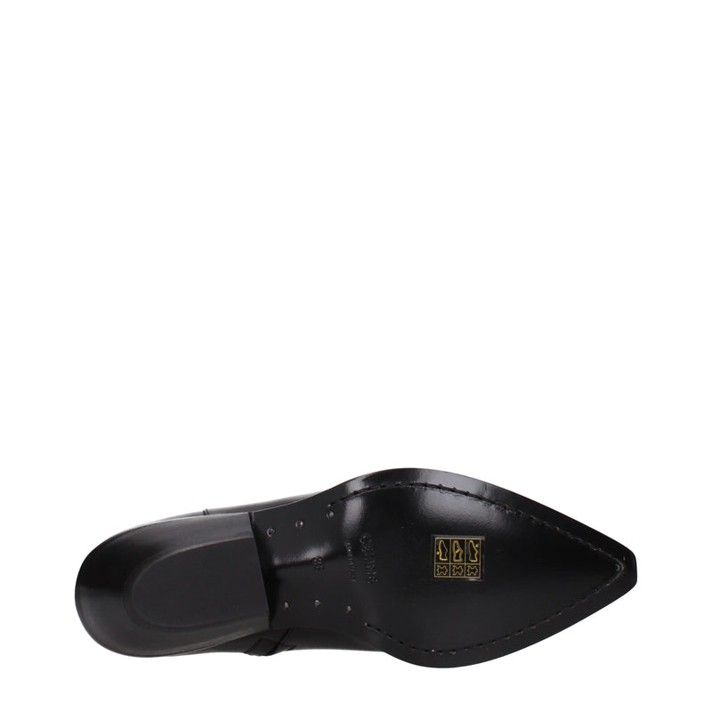 Celine Black Leather Ankle Boots for Women