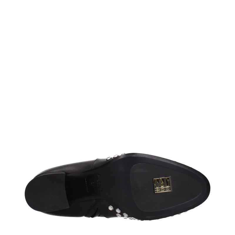 Alaïa Black Leather Ankle Boots for Women