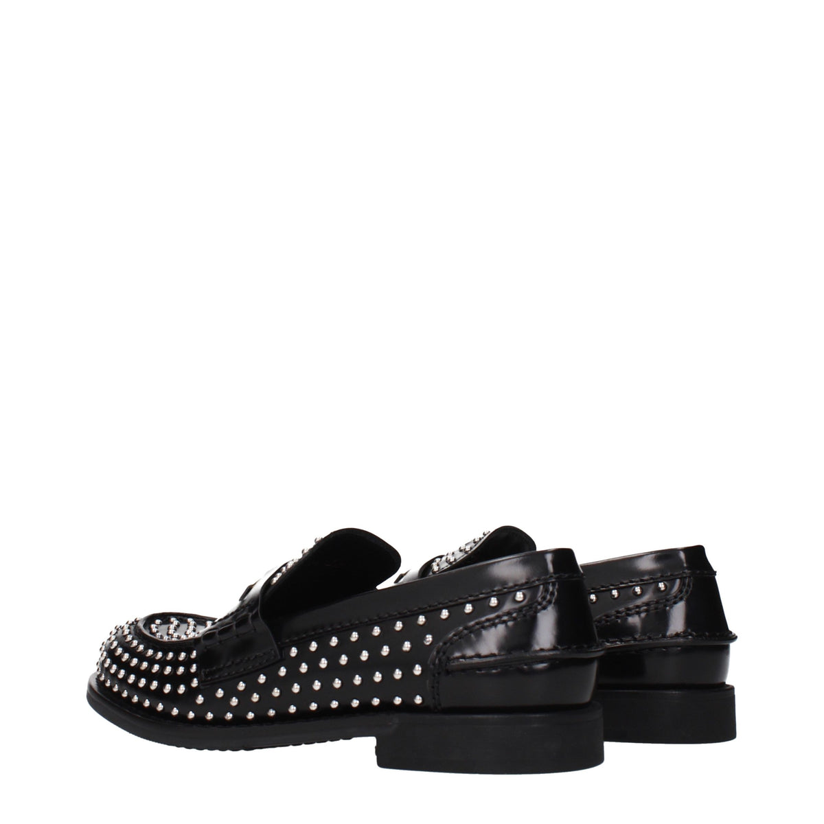 Miu Miu Black Leather Slip-On Loafers for Women