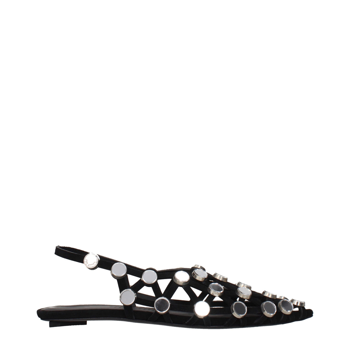 The Attico Black Leather Ballet Flats - Elegant Footwear