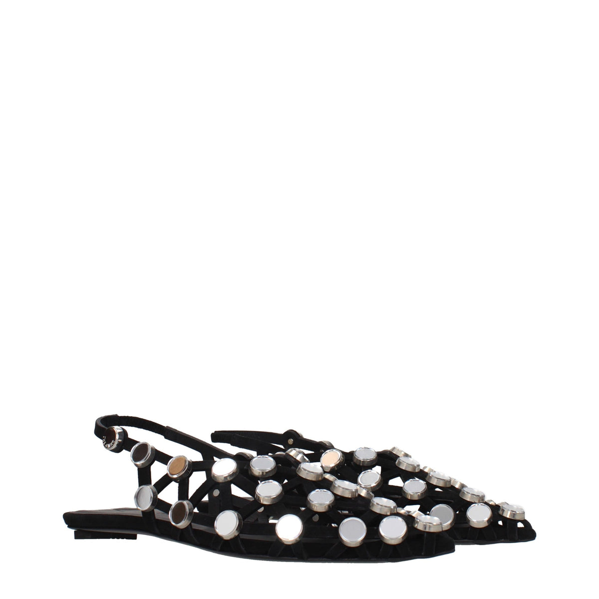 The Attico Black Leather Ballet Flats - Elegant Footwear