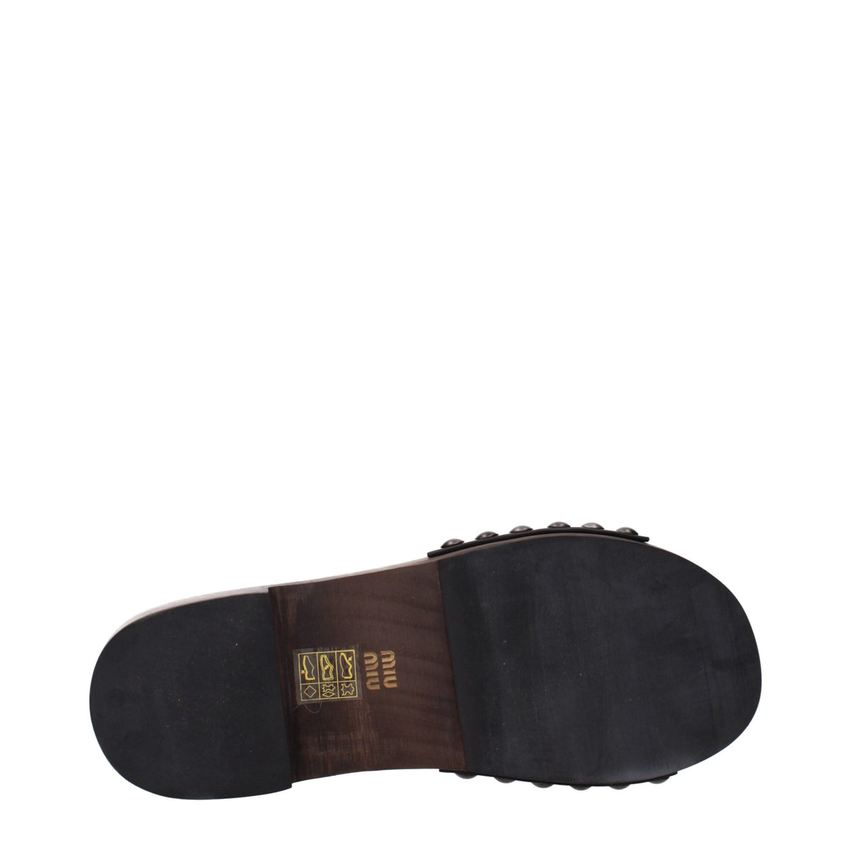 Miu Miu Black Leather Slippers for Women