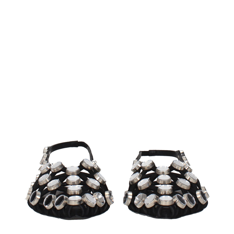 The Attico Black Leather Ballet Flats - Elegant Footwear